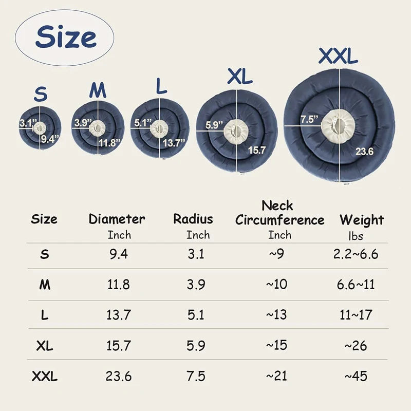 Elizabethan Collar For Dogs Adjustable Neck Drawstring Waterprof Protective Donut Collar Prevent Biting & Scratching - Top Dogg Brand