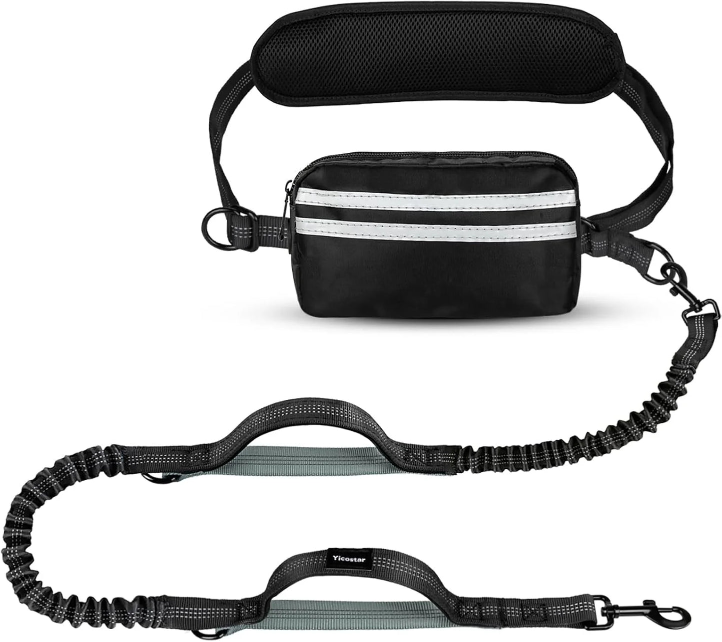 Hands-Free Double Dog Leash with Waist Belt & Pouch - Top Dogg Brand
