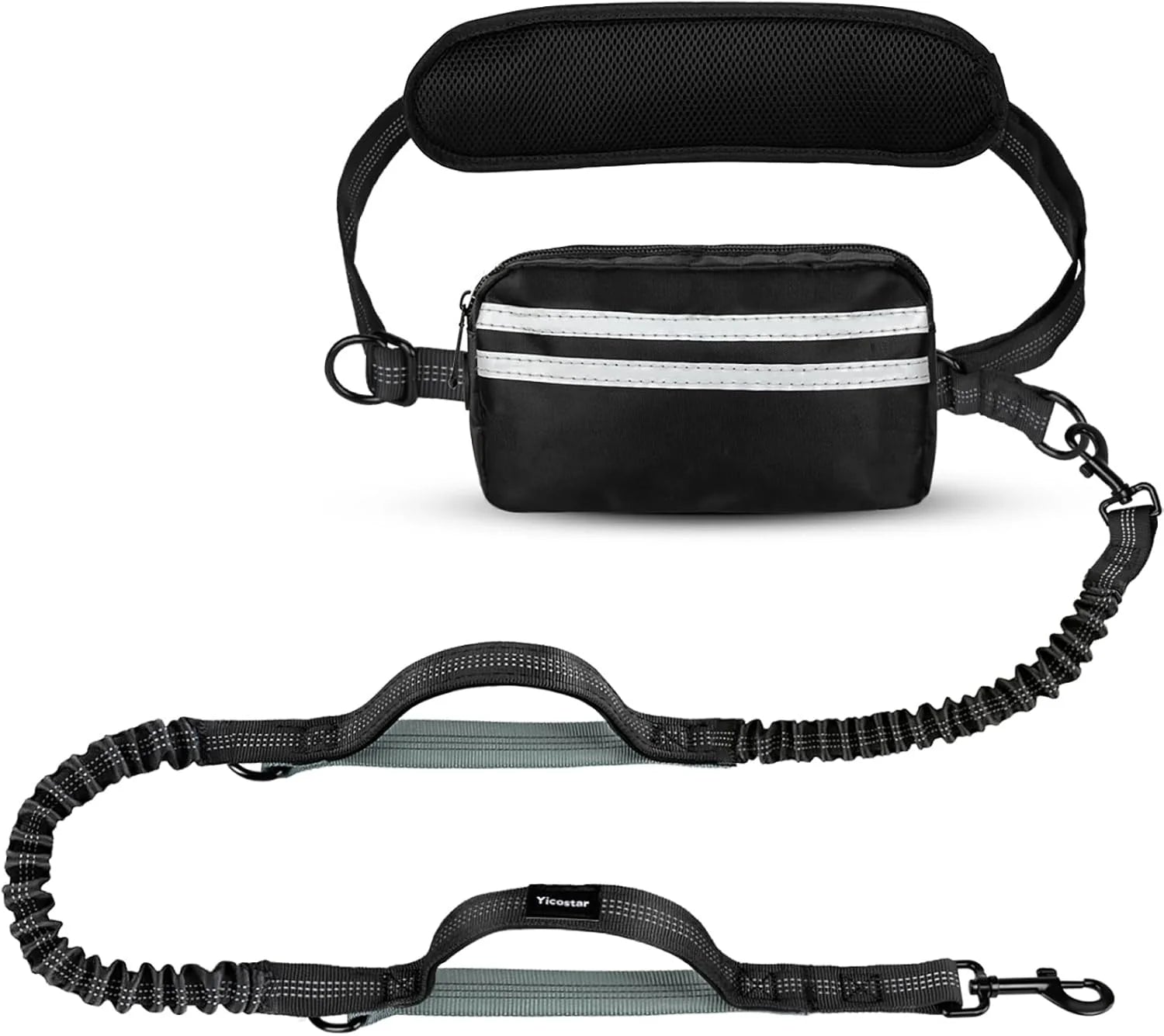 Hands-Free Double Dog Leash with Waist Belt & Pouch - Top Dogg Brand