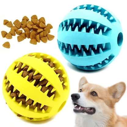 Natural Rubber Dog Chew Toy – 5cm Treat Dispensing Ball for Dental Cleaning & Interactive Play - Top Dogg Brand