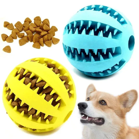 Natural Rubber Dog Chew Toy – 5cm Treat Dispensing Ball for Dental Cleaning & Interactive Play - Top Dogg Brand