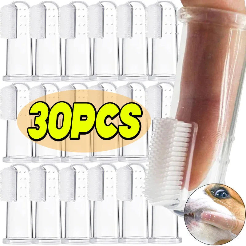 Super Soft Pet Finger Toothbrush Teddy Dog Brush Bad Breath Tartar Teeth Care Tool Dog Cat Cleaning Silicagel Pet Supplies - Top Dogg Brand