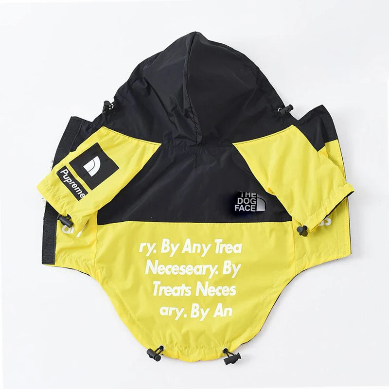 Waterproof Dog Coat with Hood – “The Dog Face” Outdoor Rain Jacket | Reflective - Top Dogg Brand