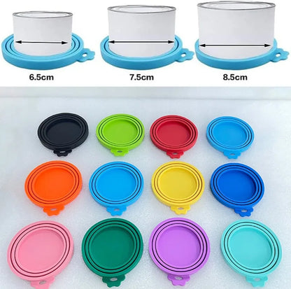 2pcs/set Reusable Pet Food Can Cover Silicone Dogs Cats Storage Tin Cap Lid Seal Cover with Spoon - Top Dogg Brand