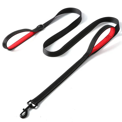 Heavy-Duty Double Handle Dog Leash – Reflective Nylon Lead for Training, Control & Safe Walks - Top Dogg Brand