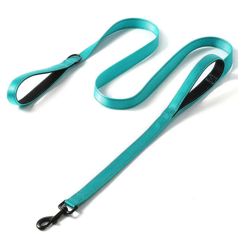 Heavy-Duty Double Handle Dog Leash – Reflective Nylon Lead for Training, Control & Safe Walks - Top Dogg Brand