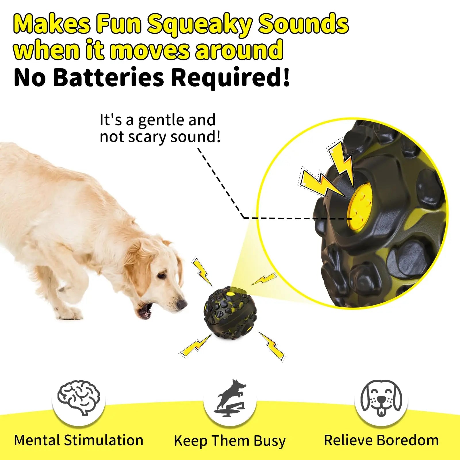 Durable Dog Ball for Aggressive Chewers – Interactive Squeaky Chew Toy For Dog - Top Dogg Brand