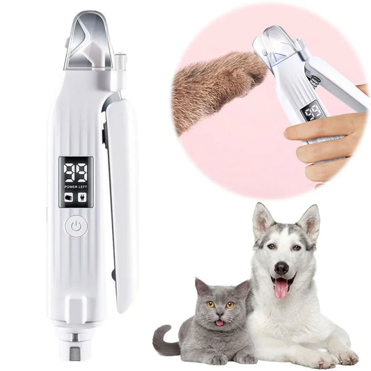 2-in-1 Electric Pet Nail Trimmer & Grinder with LED Lights - Top Dogg Brand