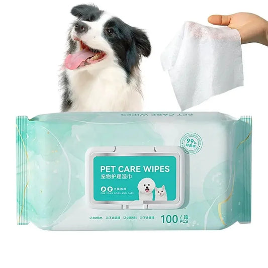 100PCS Pet Cleaning Wipes – Safe & Gentle Deodorizing Wipes for Dogs and Cats - Top Dogg Brand