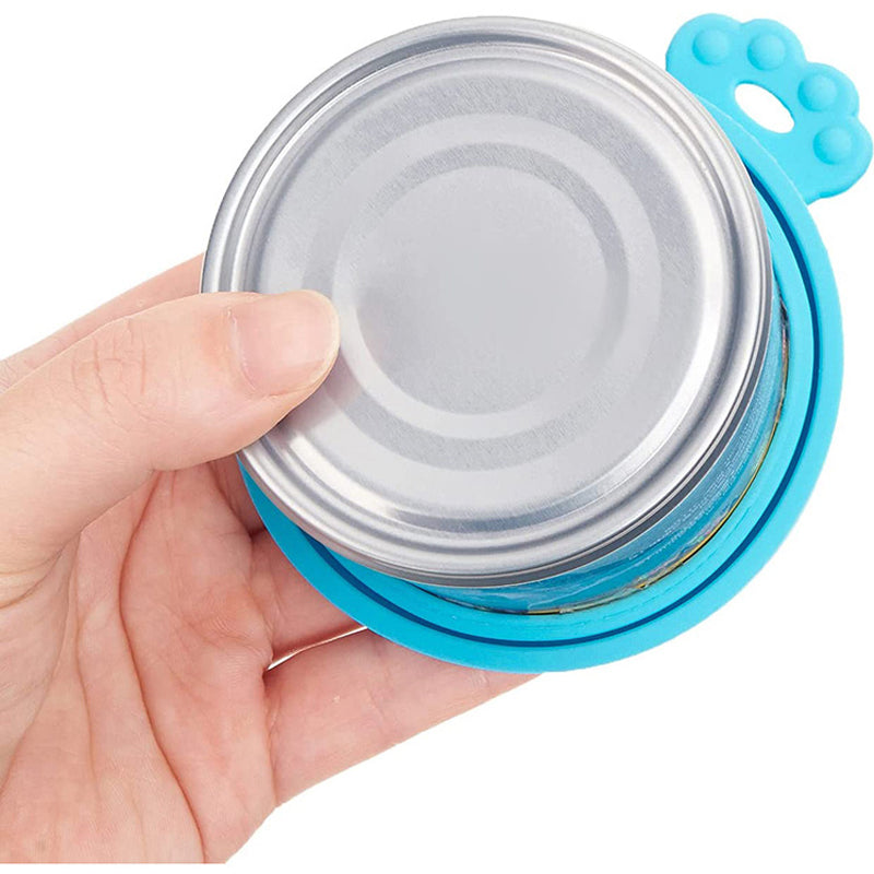 2pcs/set Reusable Pet Food Can Cover Silicone Dogs Cats Storage Tin Cap Lid Seal Cover with Spoon - Top Dogg Brand