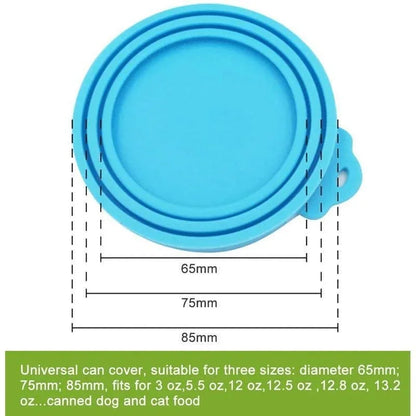 2pcs/set Reusable Pet Food Can Cover Silicone Dogs Cats Storage Tin Cap Lid Seal Cover with Spoon - Top Dogg Brand