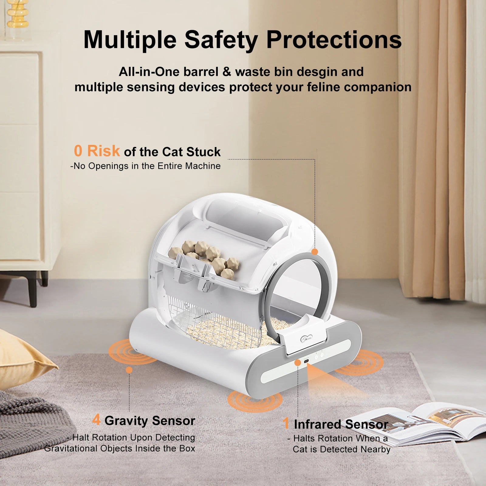 DOEL  Automatic Cat Litter Box Self Cleaning with App Control & Cat Litter Mat Smart Cat Toilet for Multiple Large Cats - Top Dogg Brand