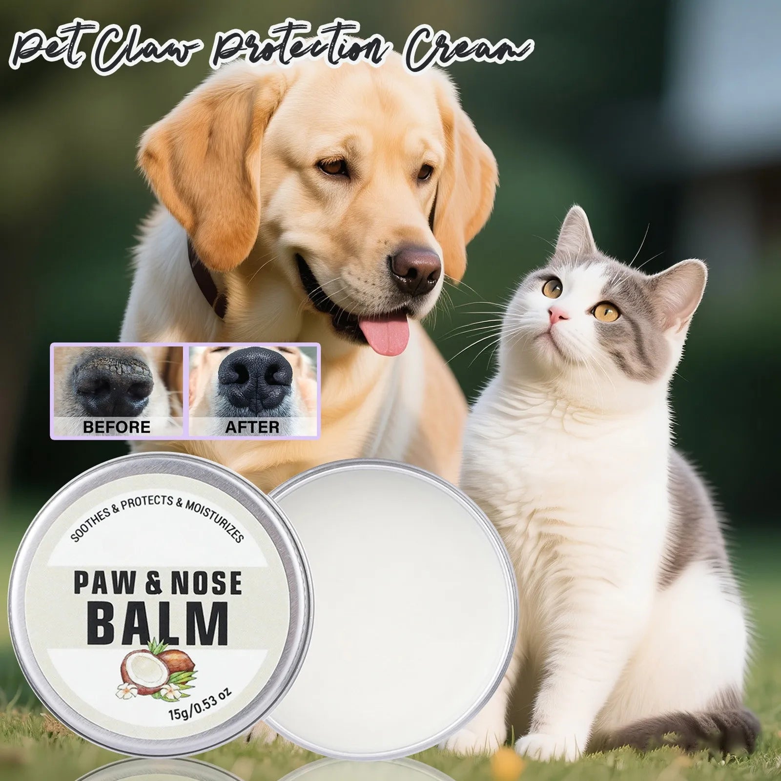 1PCS Dog Paw Balm Moisturizing Natural Cream Cat Paw Wax Nose Protector Moisturizer Pet Crack Feet Repair Winter Care Supplies - Top Dogg Brand