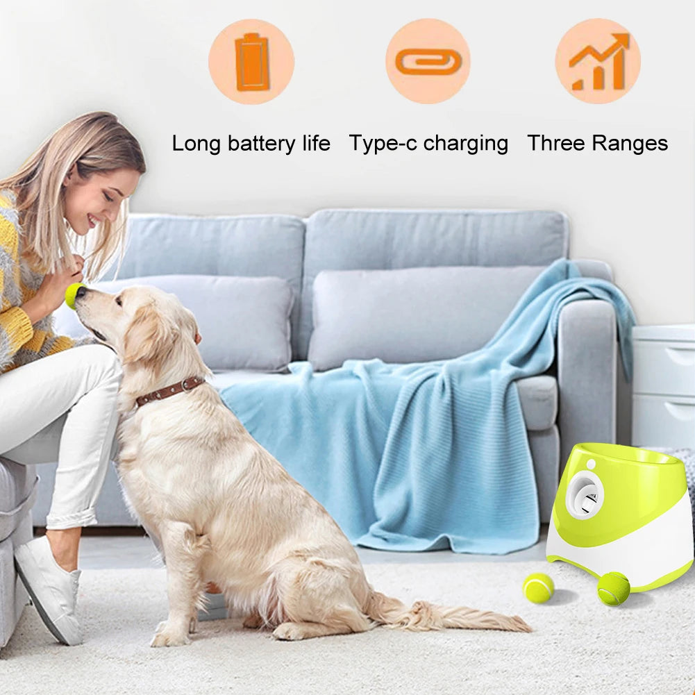 Automatic Dog Ball Launcher – Interactive Tennis Throwing Machine for Dogs - Top Dogg Brand
