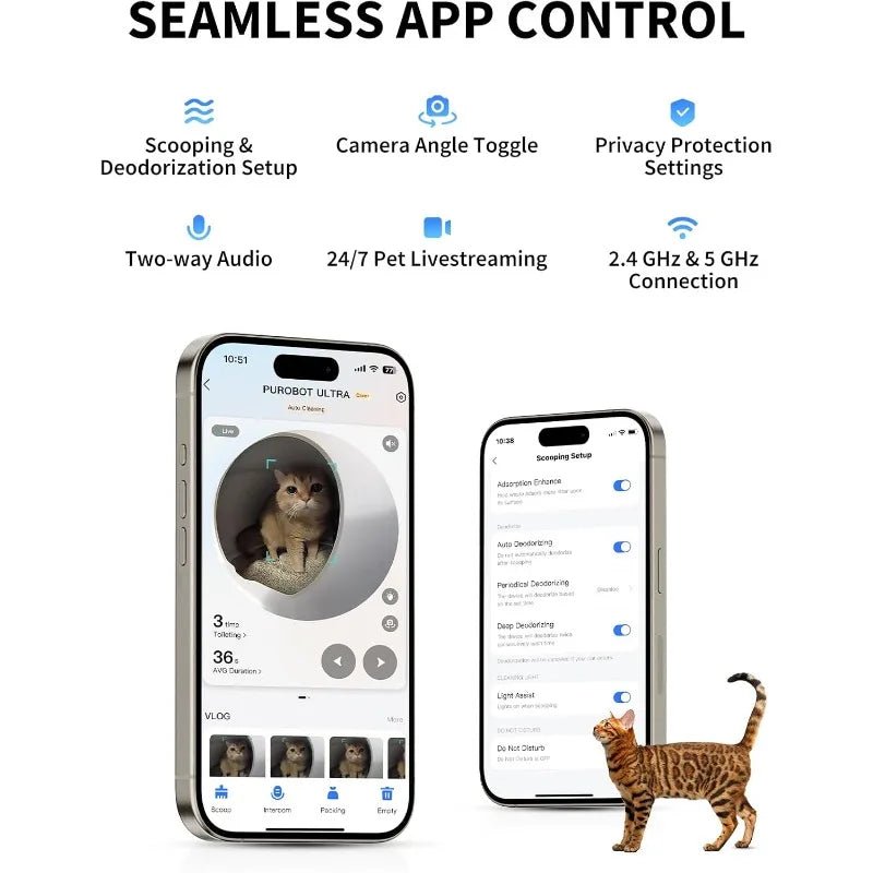 Ultra Self-Cleaning Cat Litter Box – AI Camera, Auto Waste Packing, 5G WiFi App Control - Top Dogg Brand