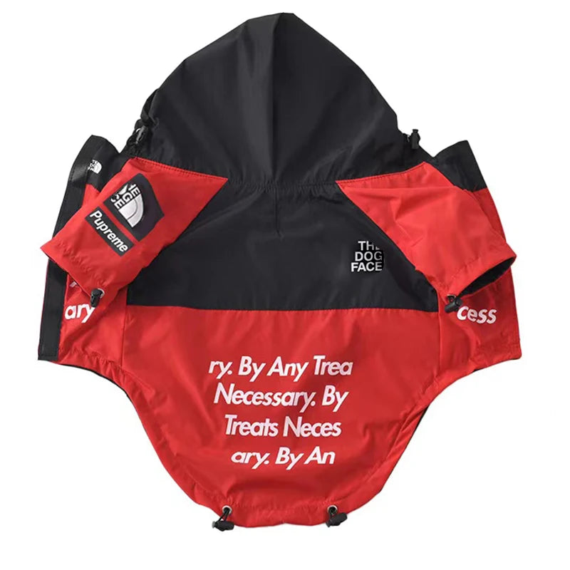 Waterproof Dog Coat with Hood – “The Dog Face” Outdoor Rain Jacket | Reflective - Top Dogg Brand