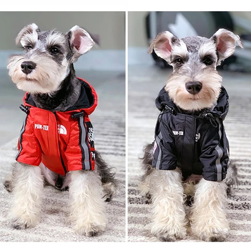 Waterproof Dog Coat with Hood – “The Dog Face” Outdoor Rain Jacket | Reflective - Top Dogg Brand